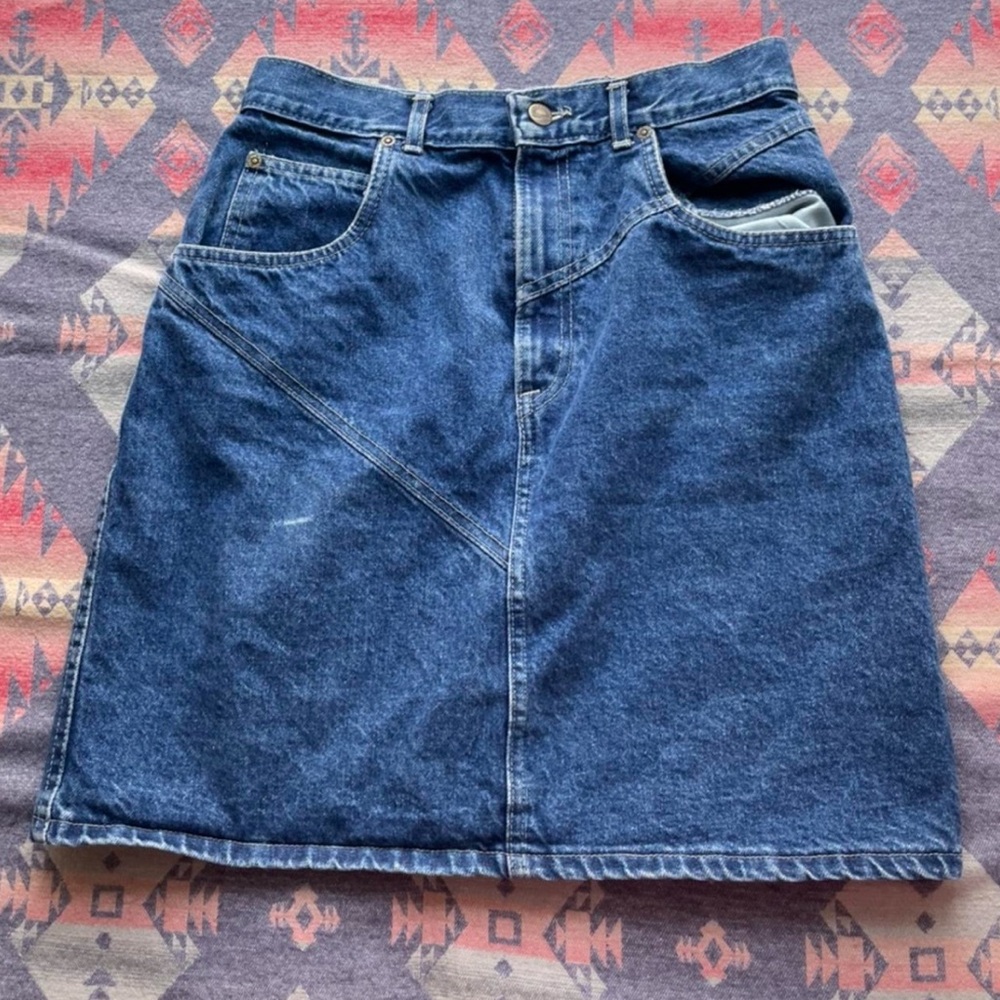 Vintage Sunset Blues Jean Skirt / Denim Skirt